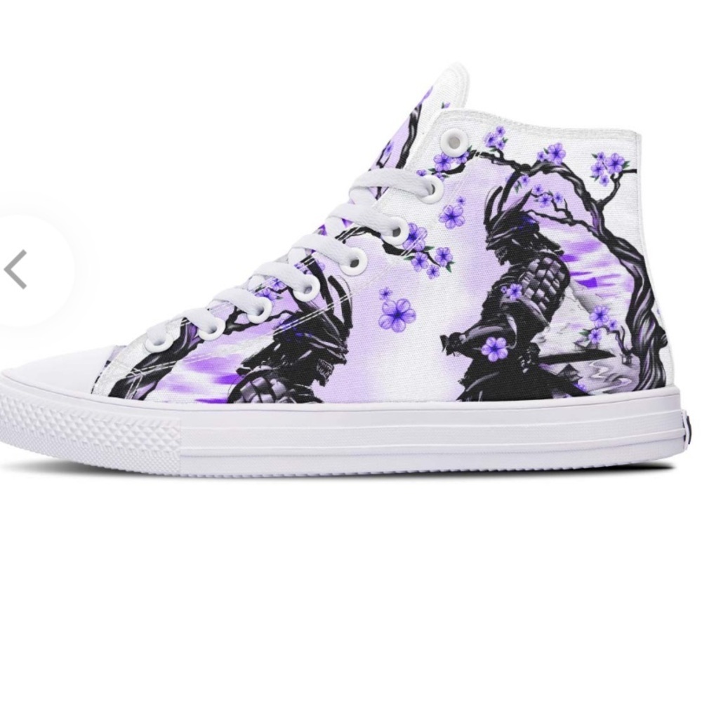 RAAD samurai and violet flowers high tops Japanese inspired mens 11